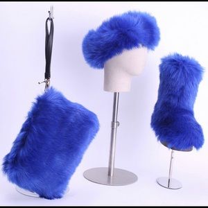 Blue Fur Boots ONLY